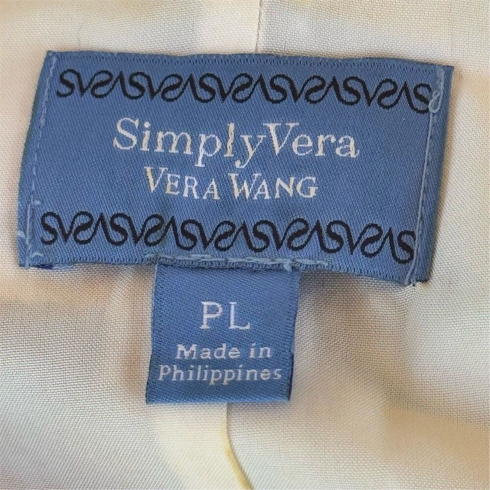 Simply Vera Vera Wang Dress Womens Petite L Floral Fit & Flare V-Neck - Picture 7 of 9